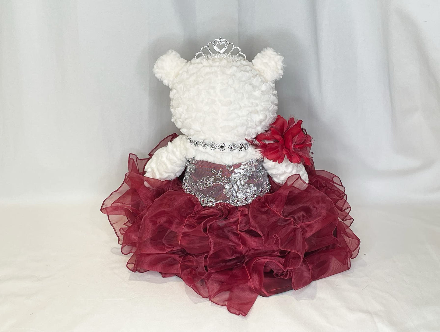 Kinnex Collections Since 1997 20'' Quince Anos Quinceanera Last Doll Teddy Bear With Dress (Centerpiece) ~ Arc16831-7R (Burgundy