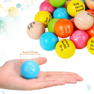 60 Pcs Motivational Stress Balls Quotes Inspirational Funny Colorful Foam Balls Hand Exercise Stress Relief Gifts For Office Small Anxiety Balls For Relief Motivating Encouraging Supply
