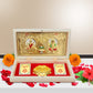 ARNAVIRA Lakshmi Ganpati With Kalash Gold Plated Photo Frame with Charan Paduka Pocket Temple for House Warming Gifts Return Gif