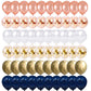 68 Pack Navy Blue Rose Gold Confetti Latex Balloons, 12 Inch Birthday Balloons With 65 Feet Balloon Ribbon For Birthday Party Wedding Graduation Bridal Shower Decorations