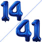 Goer Number 14 Balloons For 14Th Birthday Sweet 14 Party Decorations,42 Inch Jumbo Foil Helium 41 Balloons For 41St Birthday Party Decoration (Blue)