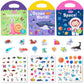 6 Sets Portable Jelly Quiet Busy Sticker Book, Vehicle & Animal & Ocean & Dinosaur & Insect & Space Reusable Sticker Books For Kids, Toddler Sticker Activity Book Preschool Learning Activities