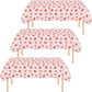 HTONTB 3PCS Strawberry Party Tablecloth,Strawberry Birthday Decorations 54X108INCH Disposable Plastic Rectangle Table Cover for 