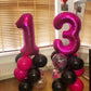 Hot Pink 13 Balloon Numbers,40 Inch 13Th Or 31St Birthday Balloon Foil Mylar Number 13 Balloon Large Dark Pink Number Balloons For Birthday Party Anniversary Festival Decorations
