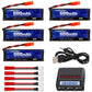 URGENEX 3.7v Lipo Battery 600mAh with JST Plug 1S Li-Po Battery with X5 Battery Charger for UDI U817 U817A V959 V222 V929 RC Dro