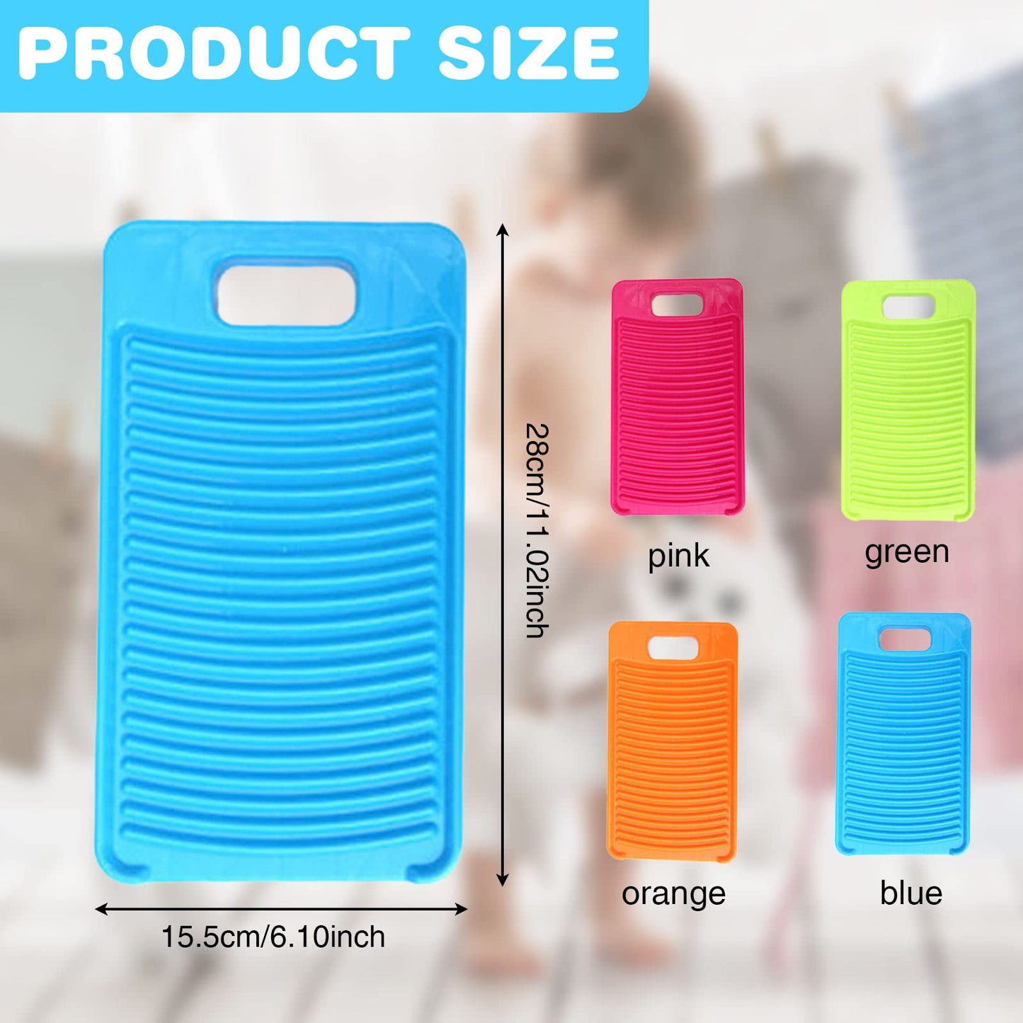 Maoye Plastic Mini Washboard Washing Board For Kids Shirts Clean Laundry Lime Washboard For Laundry(Green)