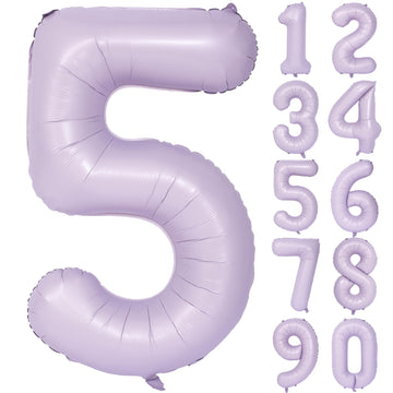 40 In Matte Purple Number Balloons Helium Foil Mylar Balloon Birthday Party Banquet Decoration Digital 5