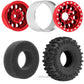 RCHuiWow 1.0'' Beadlock RC Wheels and Tires for 1/18 TRX4M,1/24 Axai1 SCX24 RC Crawler,1.0 Beadlock Tires w/Alloy Aluminium Whee
