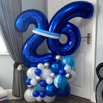 40 Inch Navy Blue 26 Number Balloons Giant Jumbo Huge 26 Or 62 Foil Mylar Helium Number Digital Balloons Dark Blue Birthday Myla