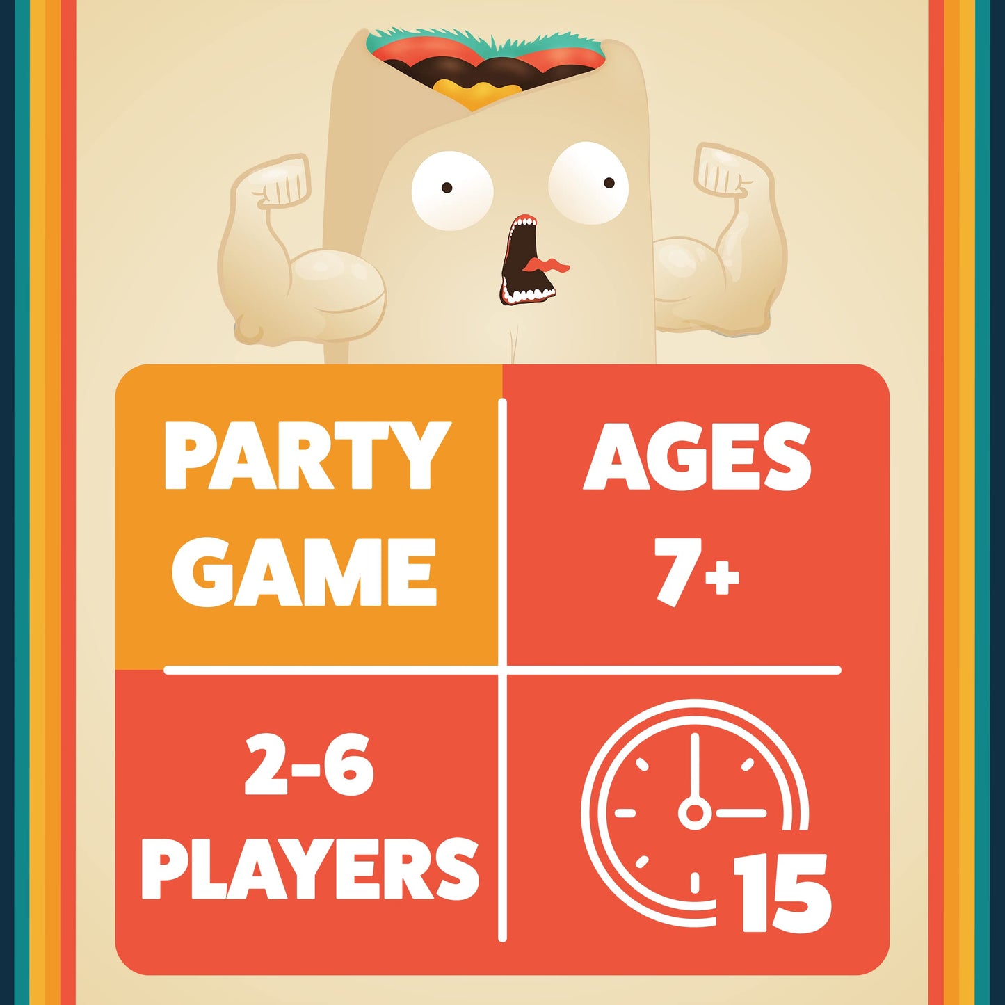Exploding Kittens Throw Throw Burrito - Dodgeball Card Game for 2-6 Players, Ages 7+, Multicolor, Model TTB-CORE-3, 120 Cards