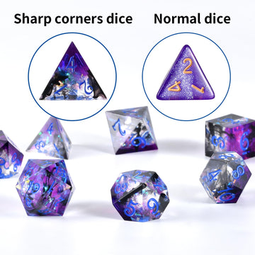 OriCraft Dark Magic Dice DND Dice Set Dungeons and Dragons Polyhedral Role Playing Gaming Dices Black Underwater World D20 Dice