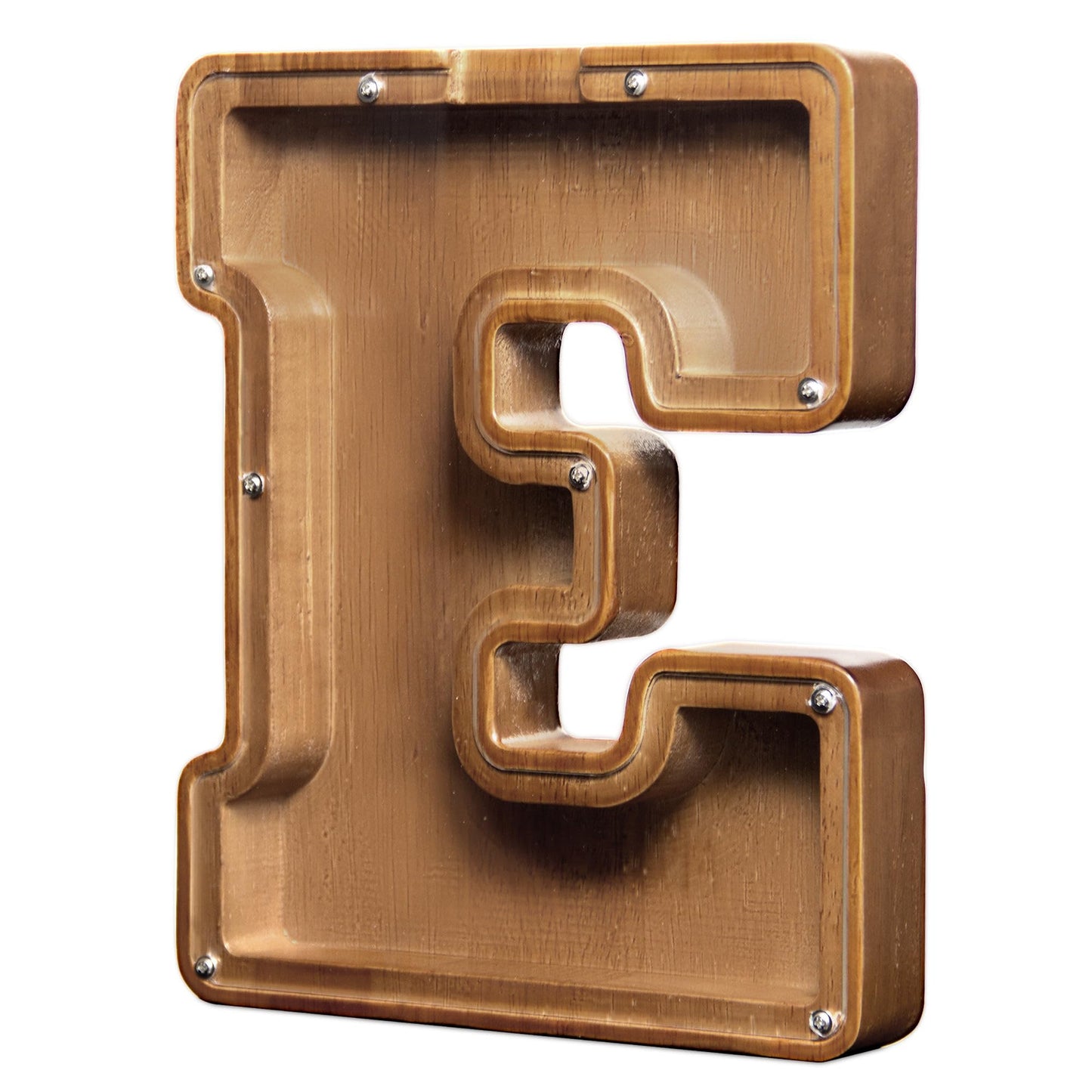 Aorcmitn Wooden Letter Coin Piggy Bank For Boys Girls Kids Toddler Adults Money Bank Best Gift For Friends(9.2Inch-E