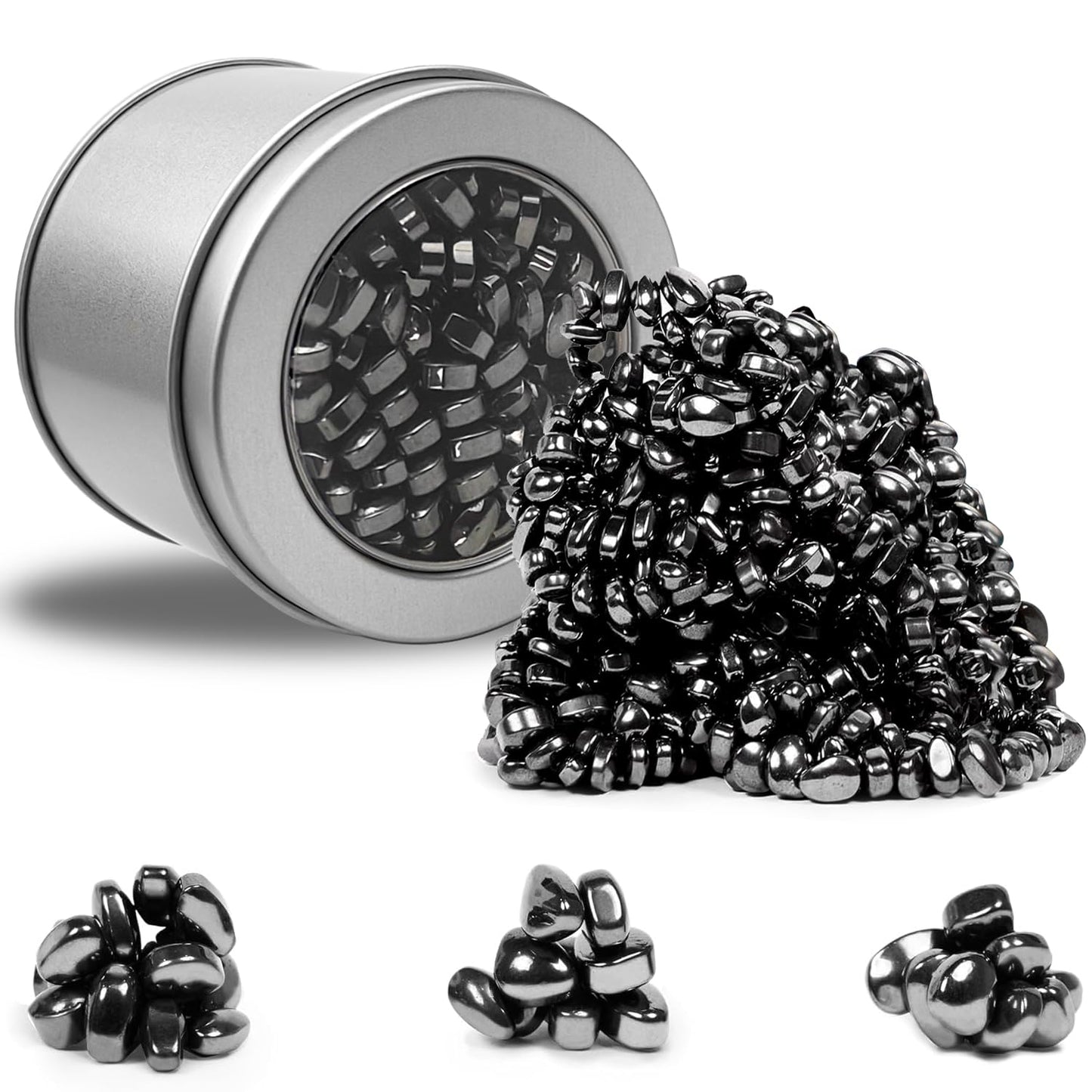 Luckyrao Ferrite Putty,Black Over 500 Weak Magnetic Ferrite Stones, Satisfying Magnet Rocks Desk Toys for Office and Fidget Toys