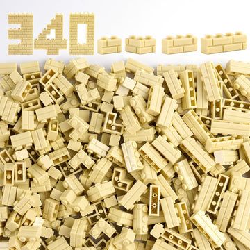 Wsryltch Classic Wall Bricks Bulk Accessories: 340 Pcs Masonry Profile Building Block Parts And Pieces Sets(Light Gray)