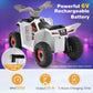 Honey Joy Ride On Atv, 6V Battery Powered Toddler Ride On Toy, Electric Vehicle For Kids, Forward/Backward, Foot Pedal, 4 Wheeler Quad Car, Gift For Boys And Girls (White)