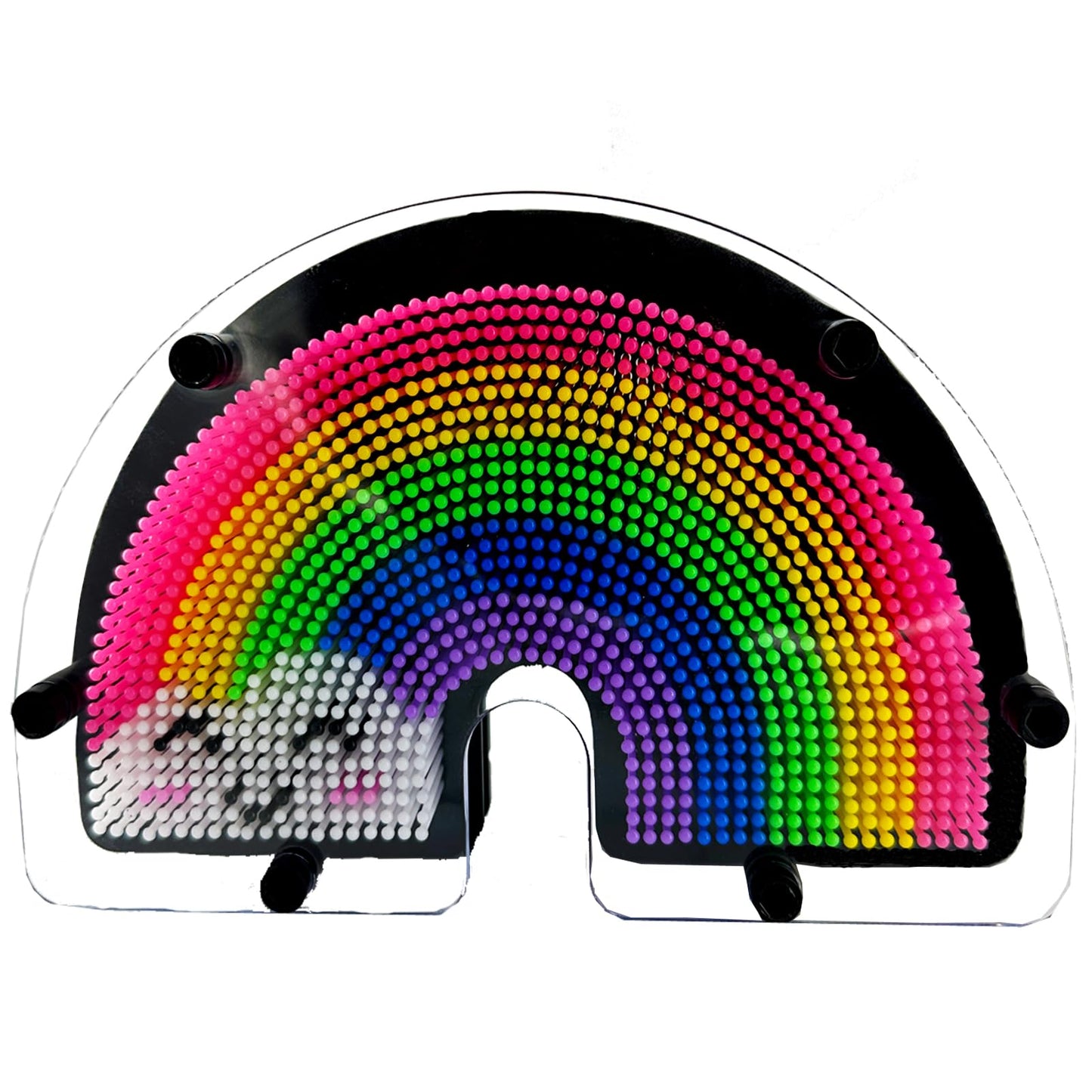 Sharkwill 3D Pin Art Intellectual Fun Toy Rainbow Plastic Pin Art Palm Board Push Pin Toy(Smiling Rainbow 6X10Inches)