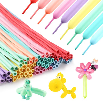 100Pcs 260 Balloons Pastel Long Balloons For Balloon Garland Thickening Skinny Latex Twisting Animals Modeling Christmas Birthda