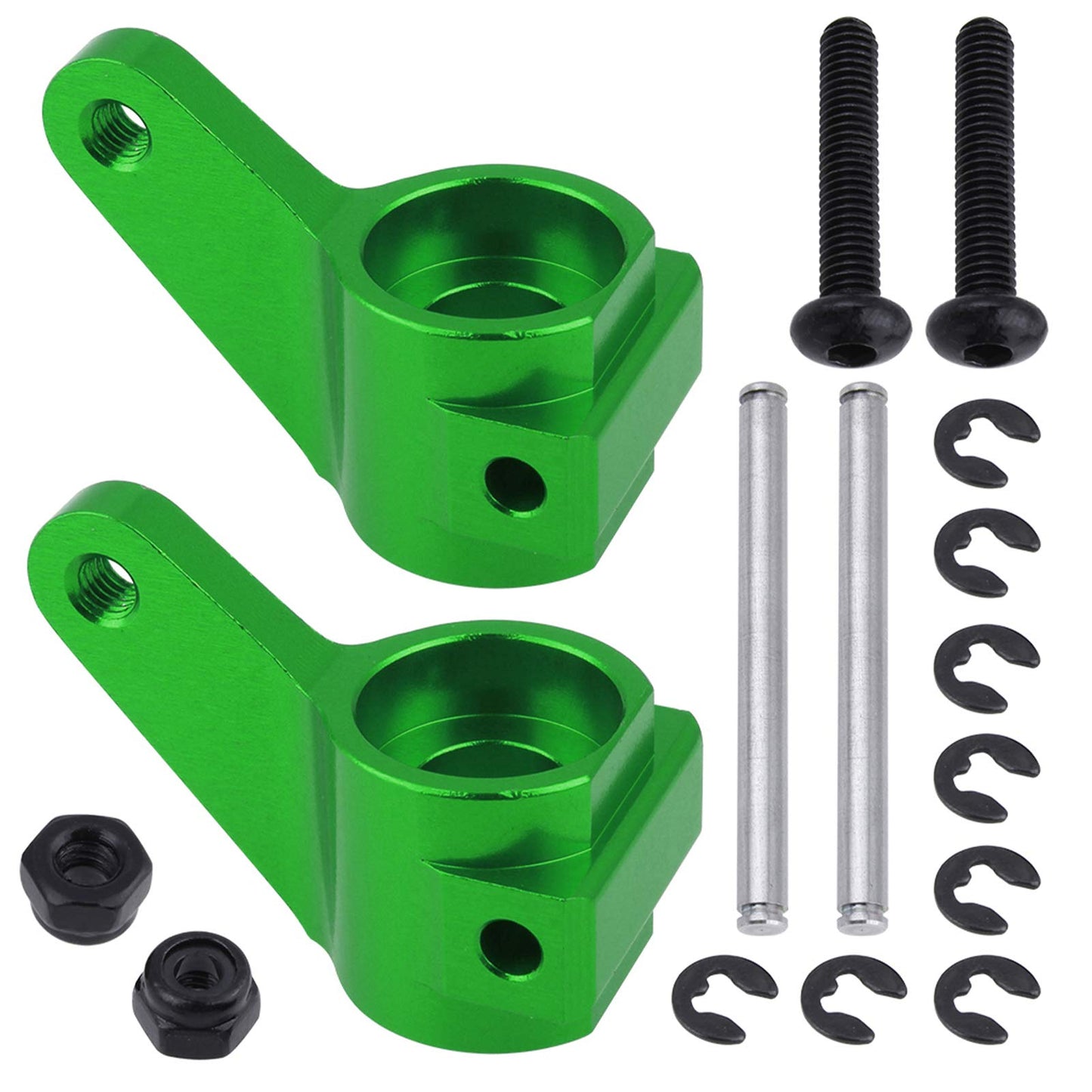 HobbyPark Aluminum Front Steering Blocks Upgrade Parts for 1/10 Traxxas 2WD Slash, Rustler, Stampede, Bandit, Replace 3736, Gree