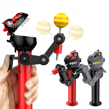 Hdlnkak 2 Pcs Lollipop Case, Funny Lollipop Robot Holder, Creative Lollipop Toy Design Eat Lollipop, Dinosaur Shape Lollipop Holder, Christmas Fun Gift For Kids Over 3 Years(No Lollipop)