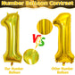 5 Balloons Number Laser Gold, 40 Inch Mylar Number 5 Balloons Self Inflating For Boys, Giant Foil Helium Iridescent Globos Dorad
