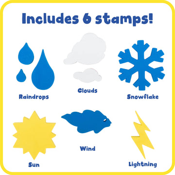READY 2 LEARN Giant Stampers - Weather Patterns - Set of 6 - Easy to Hold Foam Stamps for Kids - Arts and Crafts Stamps for Disp