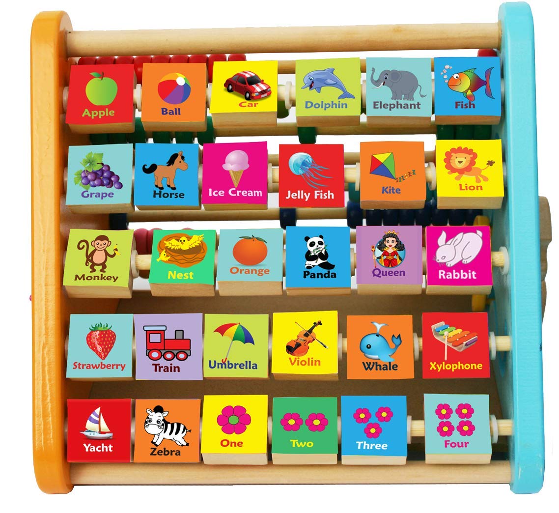 Toys of Wood Oxford Wooden Activity Centre - 5-in-1 Montessori Cube for Toddlers, Small, Colored, Model 1