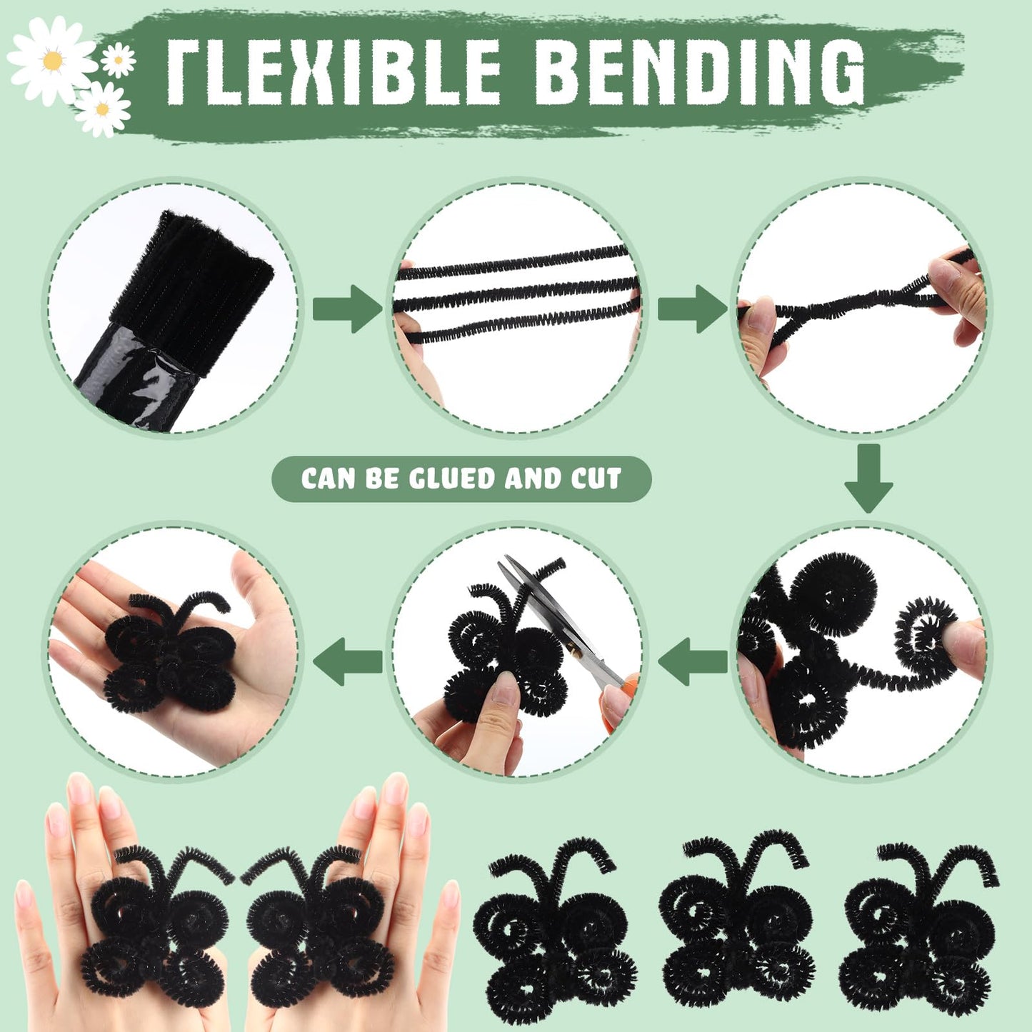 Yunsailing 1800 Pcs Pipe Cleaners 6 mm x 12 Inch Chenille Stems Pipe Cleaners Craft Supplies Art Supplies for Kids Adults DIY Cr