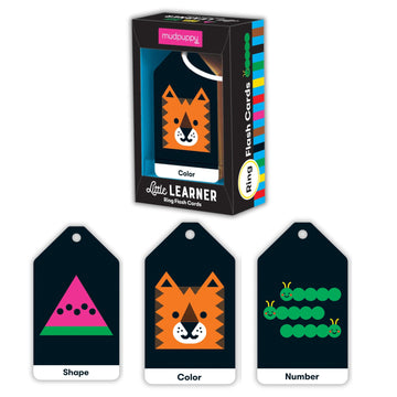Mudpuppy Little Learner - Ring Flashcards 26 Durable Double Sided Shapes & Numbers Cards With Reclosable Ring With Colorful Art