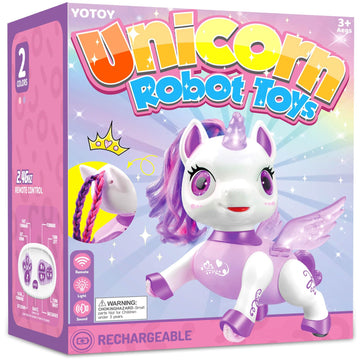 Yotoy Remote Control Unicorn Robot Toys For Kids Age 3 4 5 6 7 8 Years Old: Robot Pets For Kids, Robot Unicorns For Girls 4-6, B
