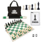 We Games Bulk Tournament Chess Set Pack With Plastic Pieces And Green Vinyl Chess Boards - 12 Sets