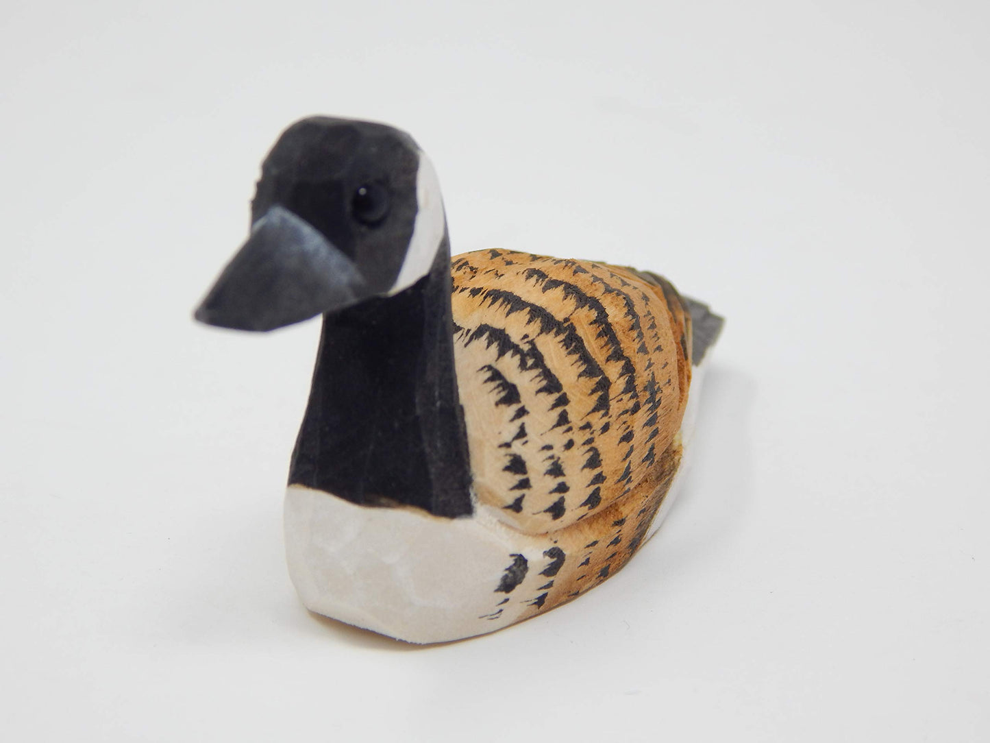 Selsela Canada Goose Figurine Decoration Handmade Wooden Statue Duck Art Decoy Carved Bird Geese Branta Small Animal Collectible