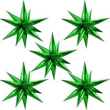 Moukiween 50 Pcs Explosion Star Foil Balloons-12 Point Star Balloons , 3D Starburst Cone Mylar Balloons For Party Supplies Christmas Birthday Wedding Baby Shower Photo Booth Green