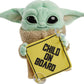 FISHER-PRICE BABY Star Wars Grogu Plush Toy & “Child on Board” Sign, 8-in Green Cuddle Character, Soft Collectible, Model GXB51
