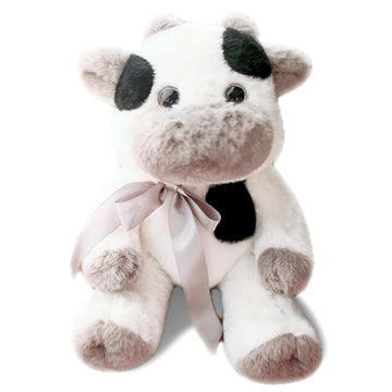 Uoozii Warmable Cow Stuffed Animal - Microwavable 12'' | 2 Pounds Unscented Weighted Stuffed Animals Non-Shedding Cow Plush Cool