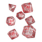 Q Workshop Elvish Dice Transparent/Red (7) Board Game, Multicolor