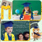 Unittype 4 Pcs Preschool Graduation Gown Cap With Tassel Graduation Stole Stuff Plush Bear Set For Kids Graduation Gifts (Dark B