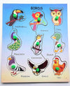 Urbane Chic Birds Name Wooden Puzzles Toys for Kids, Nursery Early Educational Learning Shapes for 3 Years and Above Toddler (M