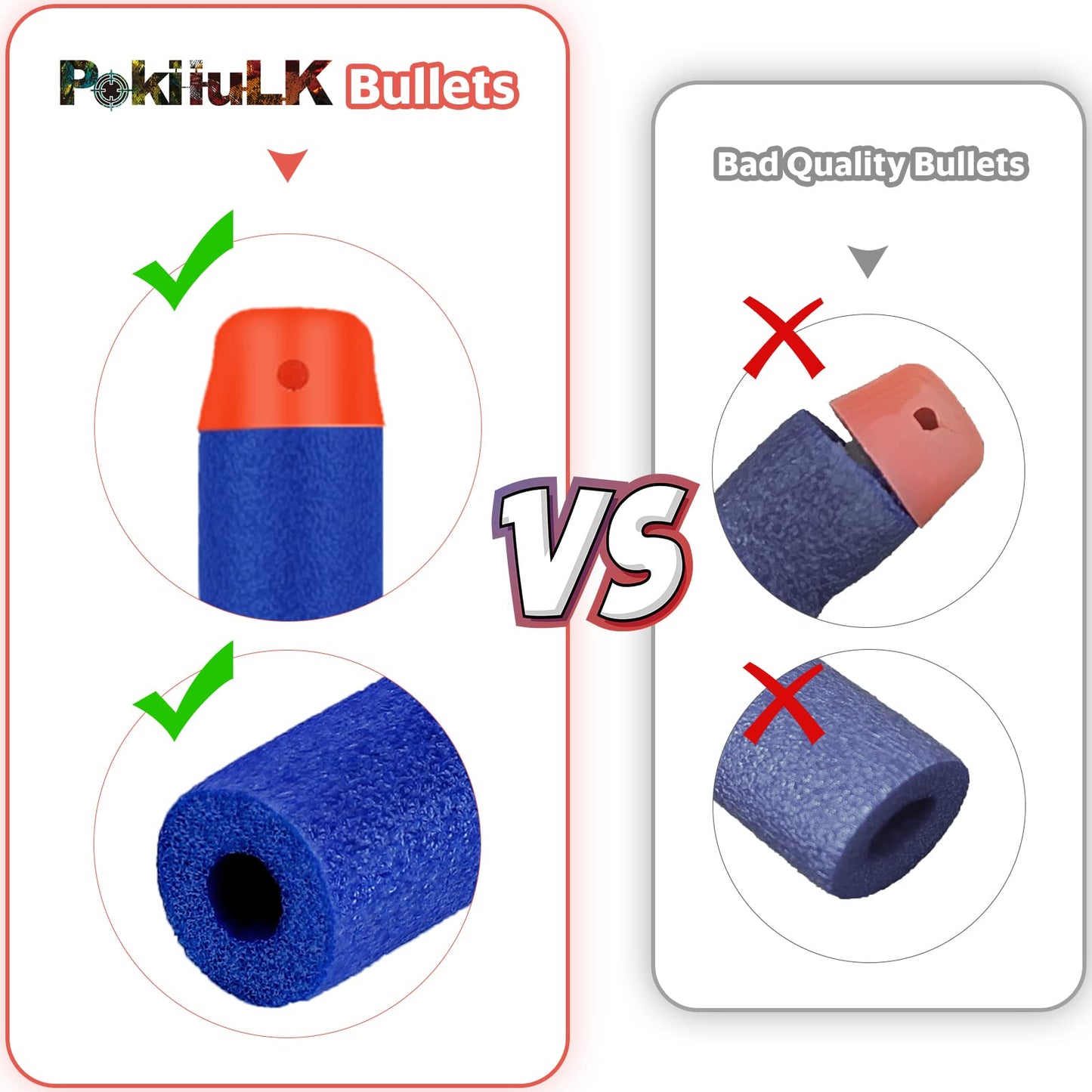 Pokiiulk 1000PCS project pieces Refill Darts Fit for Nerf N-Strike advanced Series Bulk project pieces Compatible for Nerf Party with Portable Shooting Practice Target Mesh Bag
