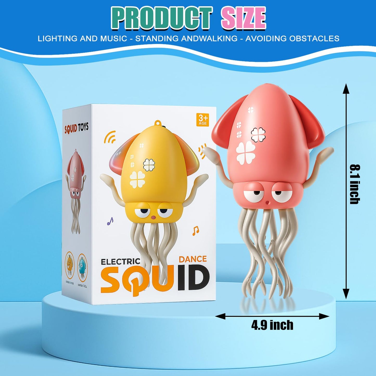 Magic Dancing Octopus Toy  Smart Tentacle Explorer  Wiggly Wonder Interactive Fun Octopus  Crawling Dancing Automatic Obstacle Sensor Toys  Crazy 8-Leg Wiggly Robotic with Music (Pink)