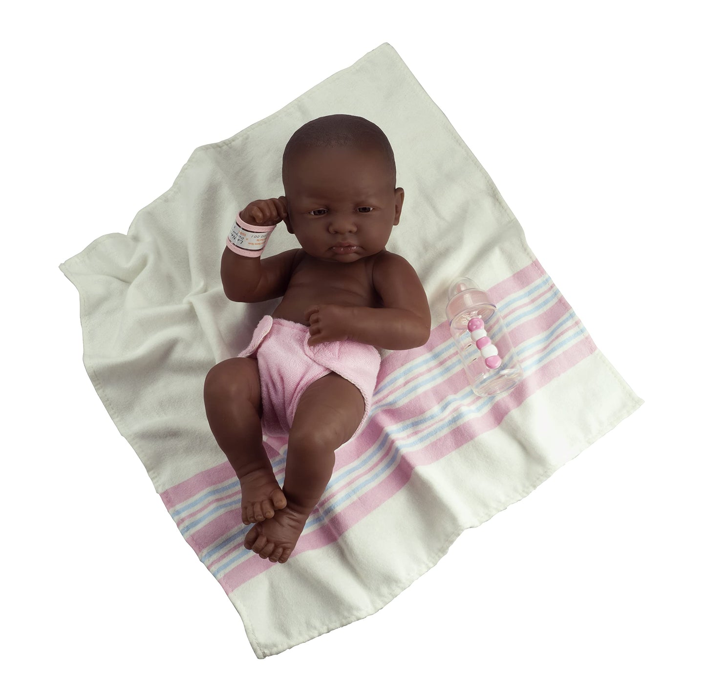 Jc Toys - La Newborn First Day African American| Anatomically Correct Real Girl Baby Doll | 14'' All-Vinyl | Made In Spain | Des