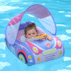 Swimbobo Toddler Pool Float Inflatable Car Baby Swim Float with Adjustable Sun Canopy and Safety Seat Pool Toys for Kids 3+ Years Old(Purple Pink Car)