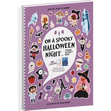 Cupkin Halloween Sticker Books For Kids 3-5 Spooky Halloween Crafts For Kids (500+ Cute Halloween Stickers For Kids & 12 Scenes)
