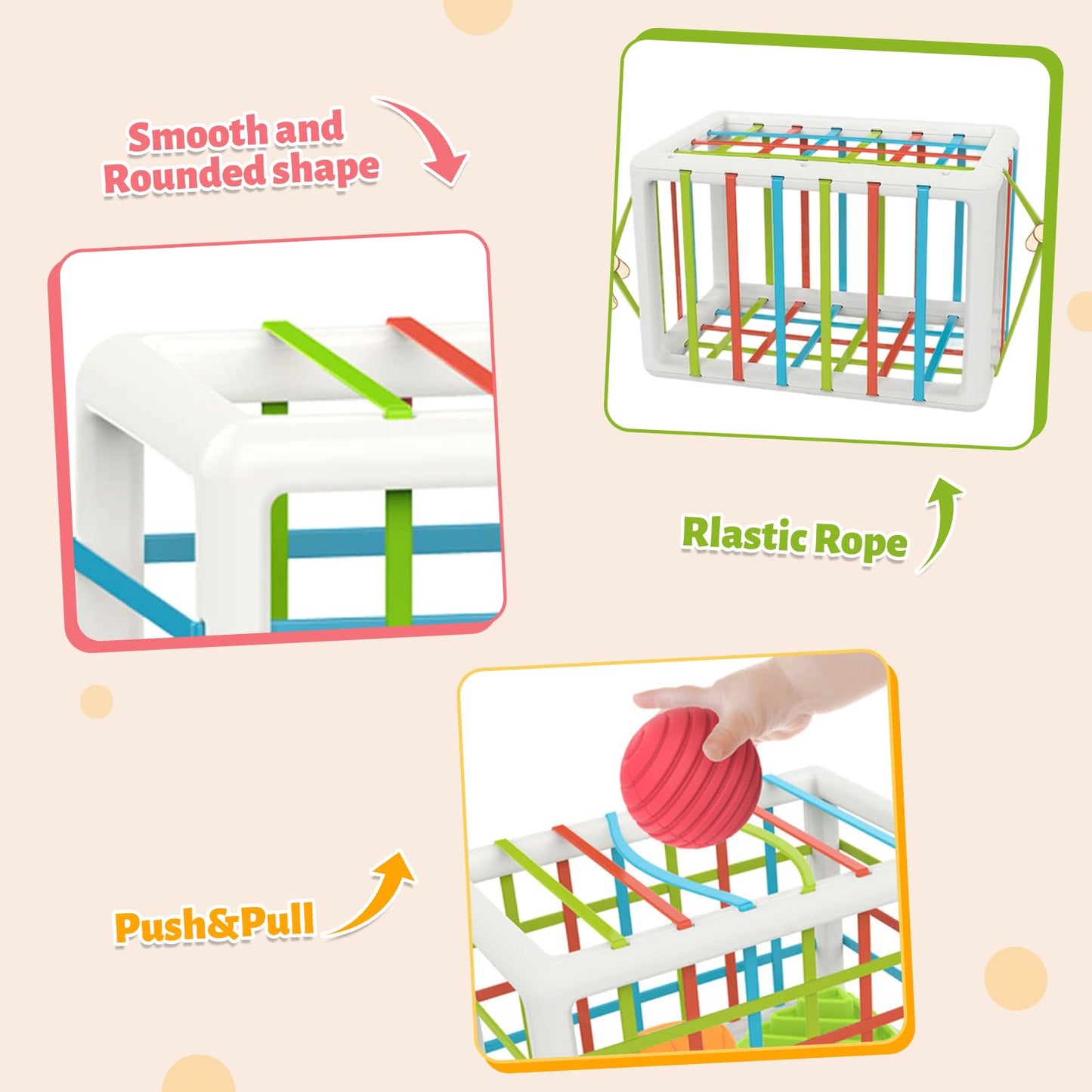 Mingkids Acrylonitrile Butadiene Styrene Baby Toys 12-18 Months,Baby Sensory Fine Motor Skills Developmental Toys,Gifts For 6 9