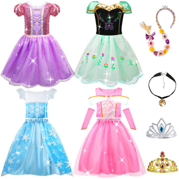Meland Princess Dress Up - Dress Up Clothes For Girls With Toys,Christmas Birthday Gift For Toddler Girls 3,4,5,6,7,8 Years
