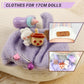 Clothes for 17cm Dolls(NO Doll)  Stylish Kawaii Purple Outfit Set with Hat Romper & Camera Backpack Accessories Suit  Cute Clothes for Dress Up Unique Style