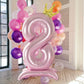 Tellpet Crown Pink Number 8 Balloon With Base For Girls 8Th Birthday Party Decoration