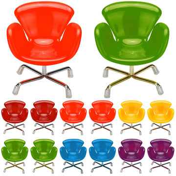 Sosation 12 Pieces 1:6 Scale Dollhouse Miniature Plastic Chair Colorful Miniature Chair Dollhouse Furniture Diy Mini Armchair Ba