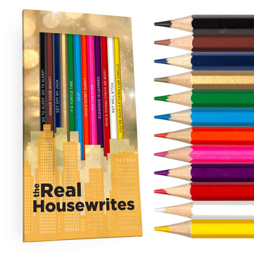 The Real Housewrites Colored Pencil Set for Fans of The Housewives | 12 Housewives-Inspired Parody Pencils | Each Color Pencil F