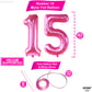 Katchon, Hot Pink 15 Balloons Number - 40 Inch | Pink 15 Birthday Balloons, Pink 15Th Birthday Decorations For Girls | Quinceanera Decorations | 15 Year Old Balloon, 15 Birthday Decorations For Girls