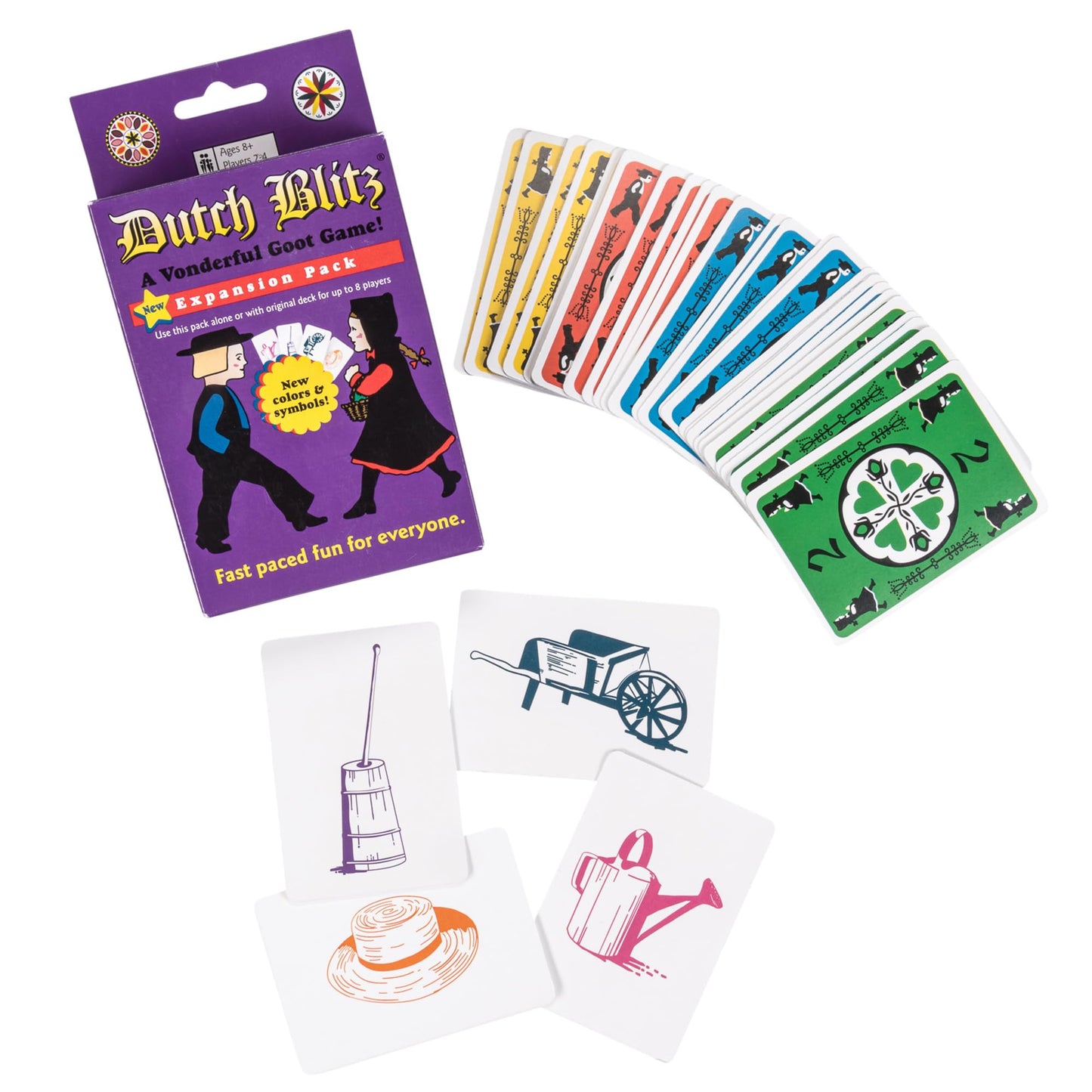 Dutch Blitz Purple Expansion Pack - Card Game for 2-4 Players, 4 New Colors, Ages 8+, Cardstock, Model DB 203